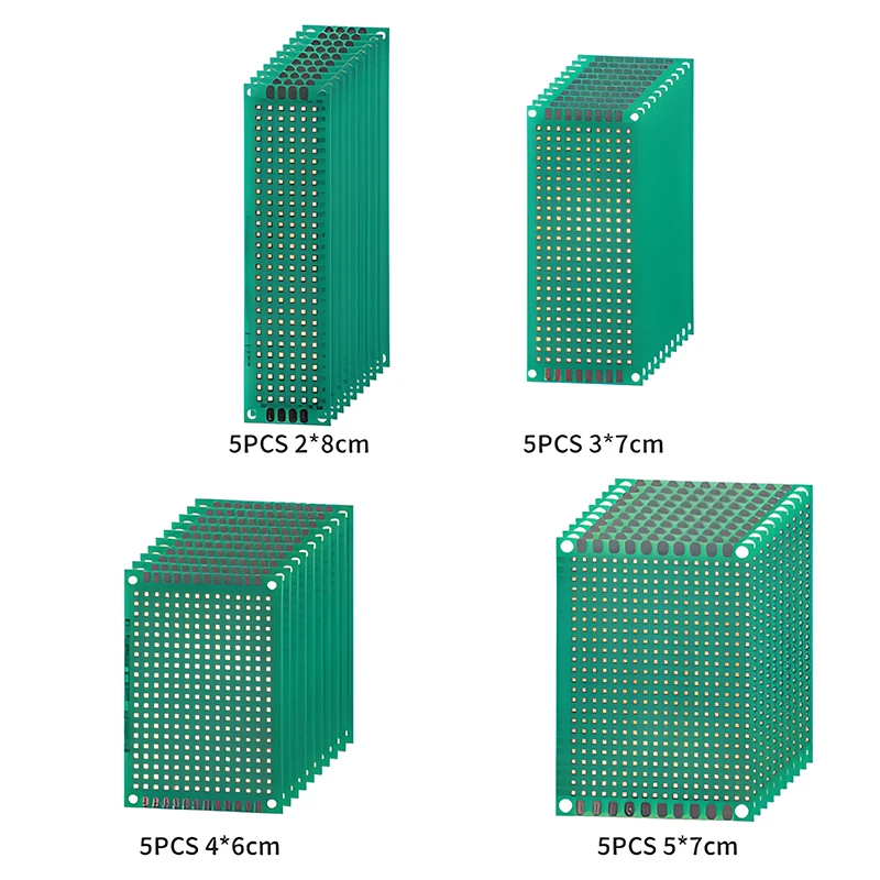 20Pcs PCB Prototype Board ,Green Circuit Board with 4 Sizes Compatible, Double Sided PCB Prototype Board for DIY Electronics - AliExpress