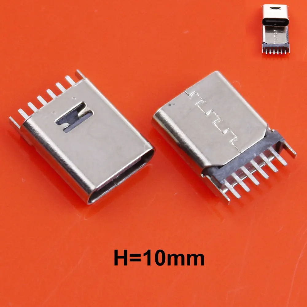 USB 3.1 6Pin Vertical Patch SMT Female Socket Connector Type C Charging Port Chager Plug