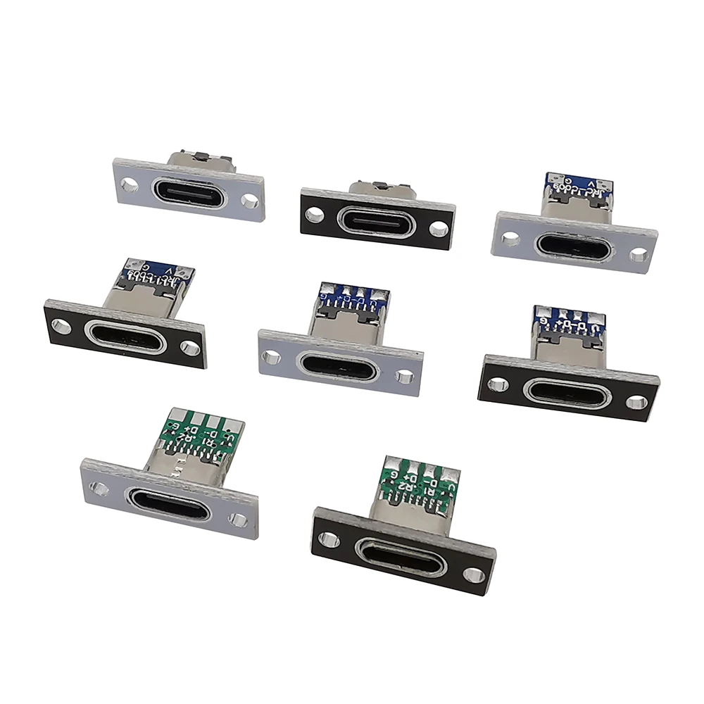5/10Pcs Type C USB 3.1 Female Socket Connector With Fixing Plate 2Pin 4Pin 6Pin Type-C USB Jack Charging Port for DIY PCB -