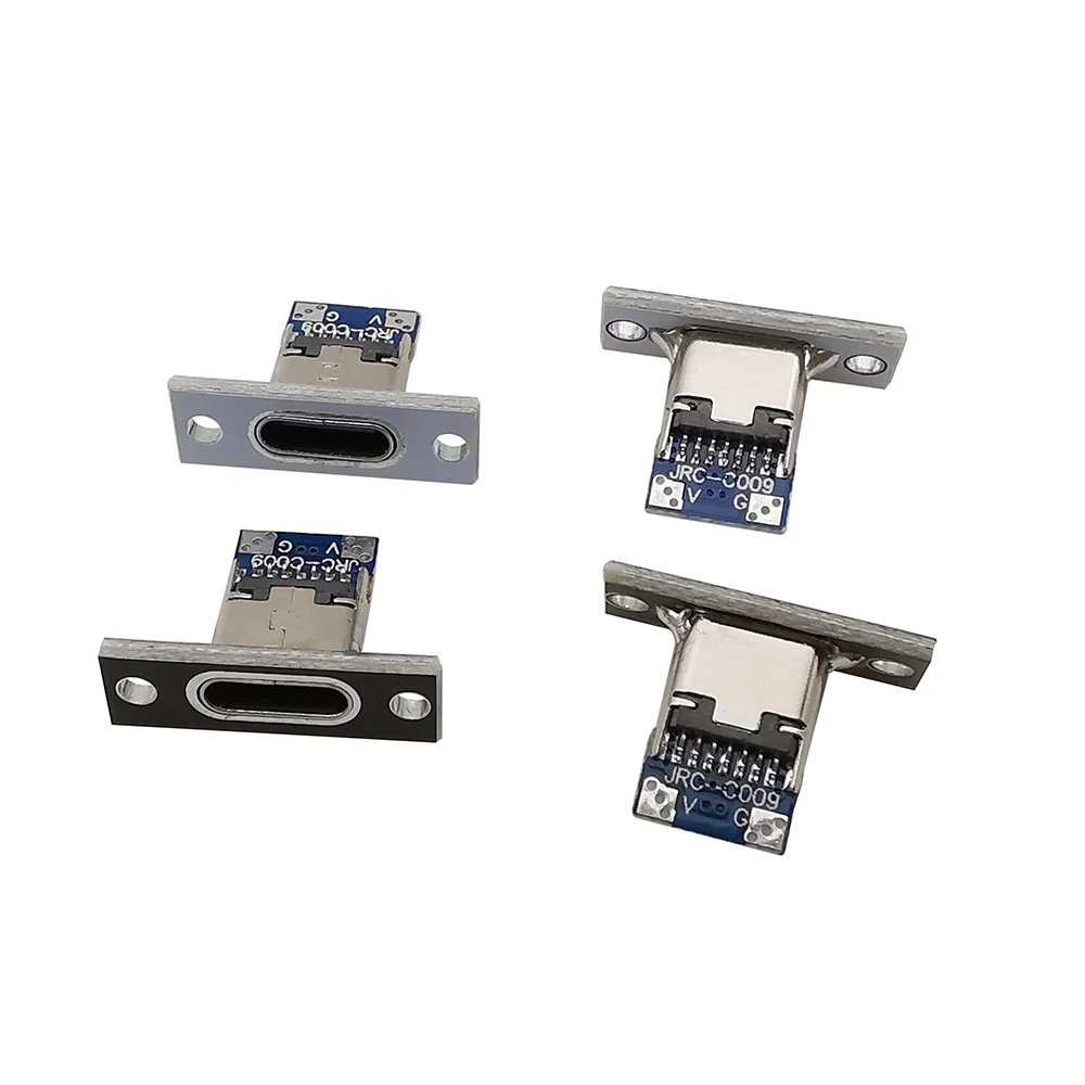 5/10Pcs Type C USB 3.1 Female Socket Connector With Fixing Plate 2Pin 4Pin 6Pin Type-C USB Jack Charging Port for DIY PCB -