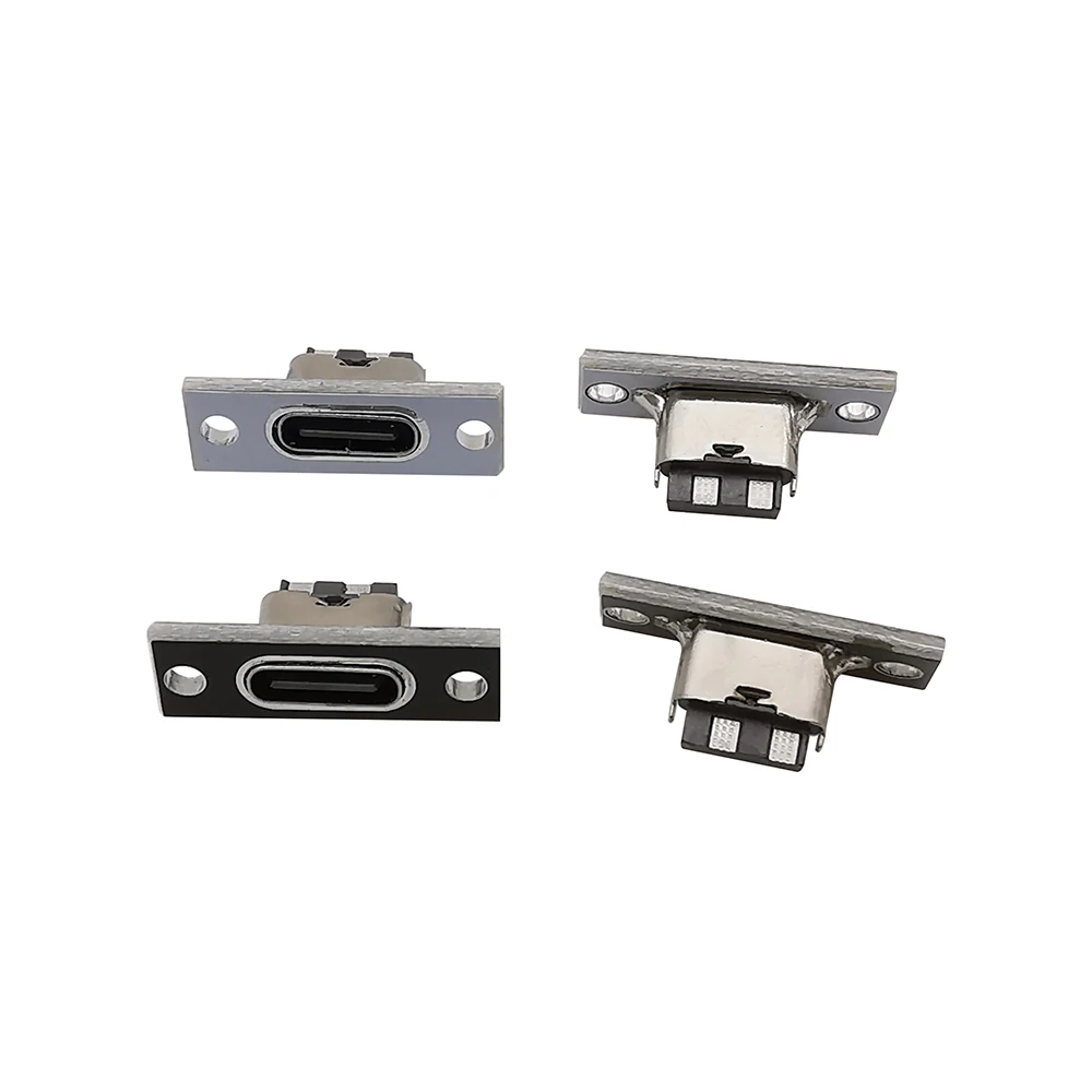 5/10Pcs Type C USB 3.1 Female Socket Connector With Fixing Plate 2Pin 4Pin 6Pin Type-C USB Jack Charging Port for DIY PCB -